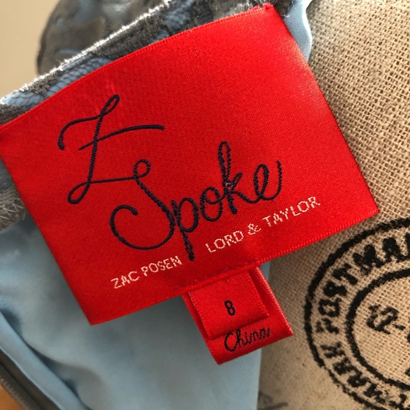 Z Spoke Zac Posen Grey blue lace overlay dress 8 - Picture 8 of 8